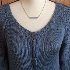 Pôles Slate Blue Knit Cardigan
